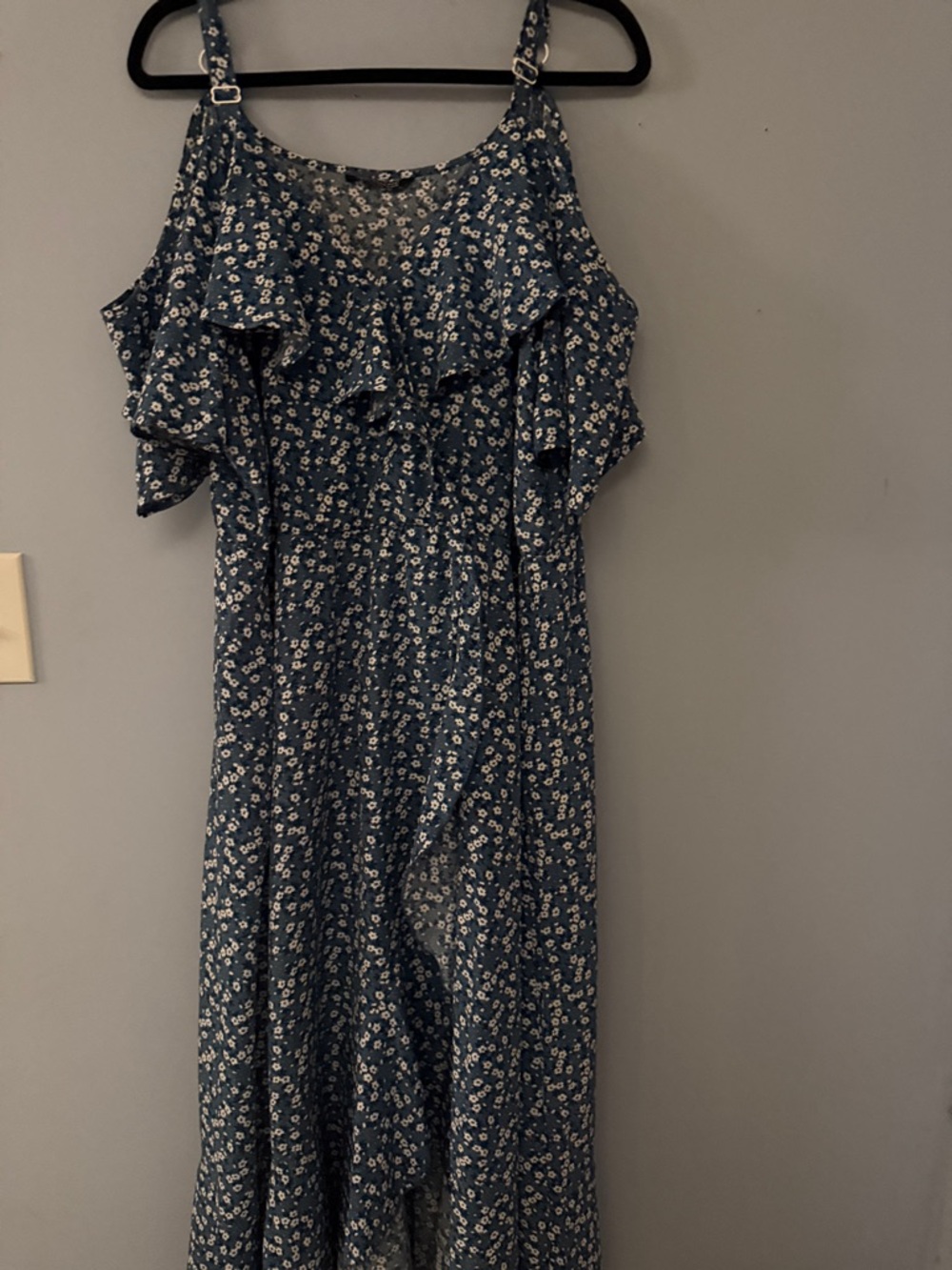 BloomChic Blue Floral High-Low Dress